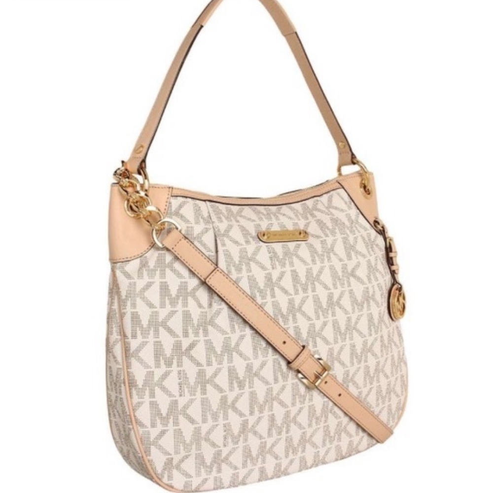 MICHAEL KORS — Vanilla PVC Jet Set Convertible